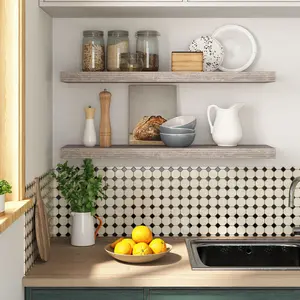 HOOBRO 31.5 Inch Hanging Shelf with Invisible Brackets, Floating Shelves, Wall Shelf Set of 2 for Wall Decor in Bathroom, Bedroom, Toilet, Kitchen, Living Room, Office, Greige#SpringSale #BigSpringSale