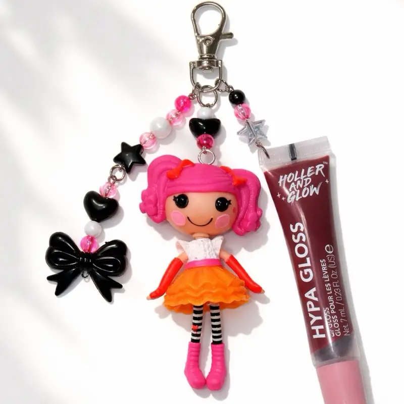Lalaloopsy Beaded Keychain with Gloss and Gold or Silver Hardware Lalaloopsy Beaded Keychain with Gloss and Gold or Silver Hardware