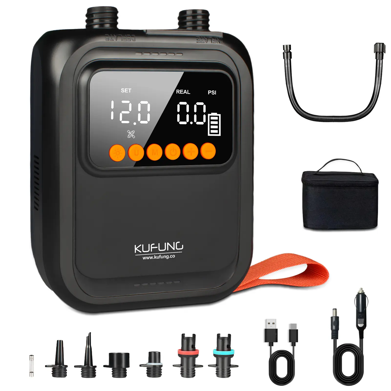 Portable Smart Electric SUP Paddle Board Pump 20PSI Intelligent Dual Stage Inflation Deflation, Auto-Off and Rechargeable for Stand UP Paddle Boards, Kayaks, Tents