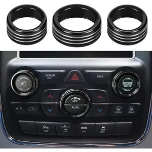 Volume Tune Knob Button Cover For Dodge Durango 2014-2020,Jeep Cherokee Grand Cherokee 2014-2021 (Black)