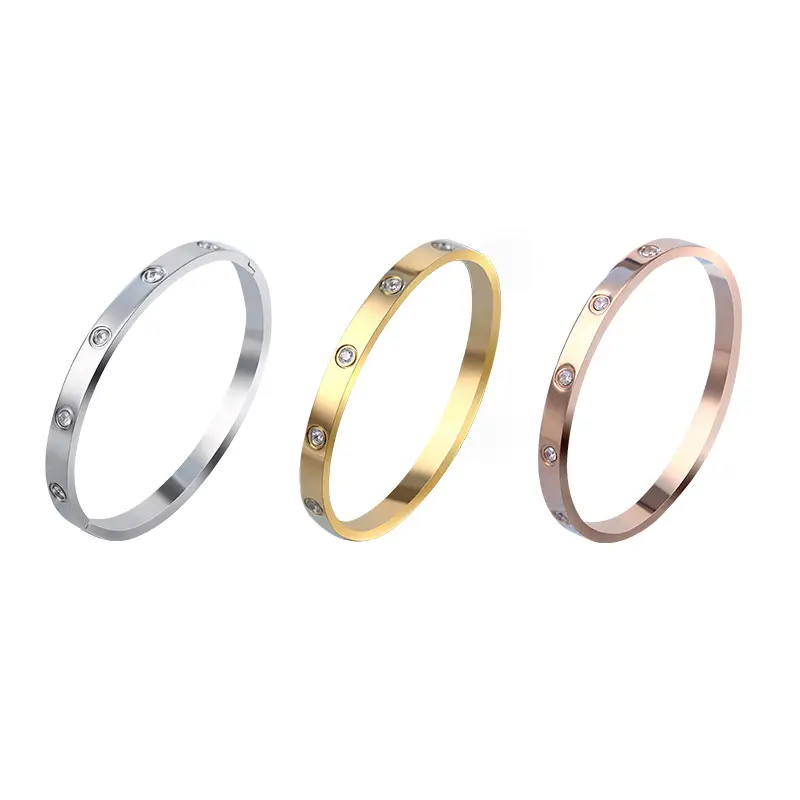 Loveden Couple Bracelet Combination Set, Stainless Steel Elegant Bangle with Sparkling CZ, Waterproof Fashion Piece with Jewelry Bracelet Design, Anniversary Gift for Couples