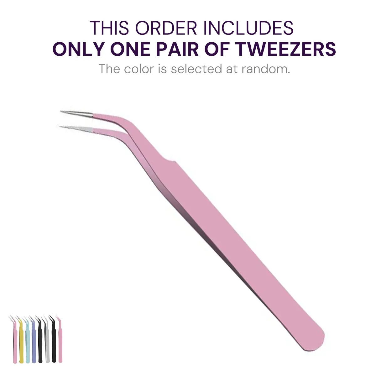 (Do Not Order Separately) 1 Pcs/Set Pliers Straight and Curved Volume Lash Tweezers for Extensions, Crafting, Girls Women Beginners