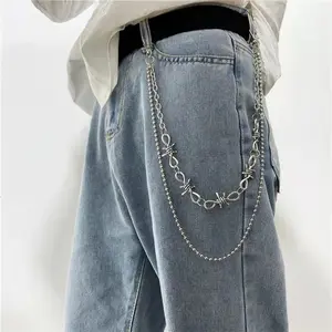Y2k punk metal thorn trouser chain hip-hop waist chain casual simple trend fashion men and women party accessories gift