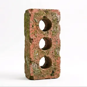 Brick - Standard Red Brick with Three Holes for Construction and DIY Projects