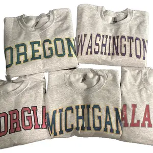 Vintage College Varsity Sweatshirt Retro Crewneck Game Day Shirt Sports Fan Varsity Sweatshirt, ASH GREY Color Size S-5XL, Football Sweatshirt