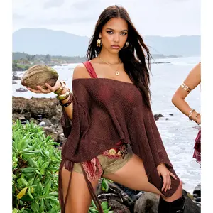 So Breezy Off-Shoulder Poncho Top