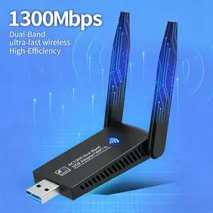 1300Mbps USB 3.0 1300Mbps USB 3.0 Wireless Network Card, Dual Band USB 3.0 WiFi Wireless Network Dongle,USB 3.0 WiFi Adapter for Desktop PC & Laptop, AC1300Mbps Wireless Network Adapter with Dual Band Antenna, , Easy Setup for Home/Office/Gaming