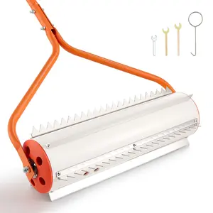 【DealsForYouDays】VEVOR Lake Weed Roller, 18 ft Lake & Pond Weed Removal Tool, Muck Razer Aquatic & Sludge Tiller, Rid Roots and Muck Buildup, 6 Preassembled Stainless Steel Blades, 5 Aluminum Handles, Easy Assembly