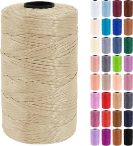 Polypropylene Ribbon Yarn 3mm x 218 Yards Flat Macrame Cord Crochet Yarn for Bags Hats DIY Crafts