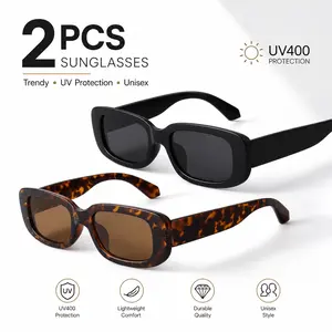 Retro Rectangle Sunglasses – 90’s Narrow Square Frame, UV400 Protection, Vintage Driving Glasses for Women – Chic & Functional