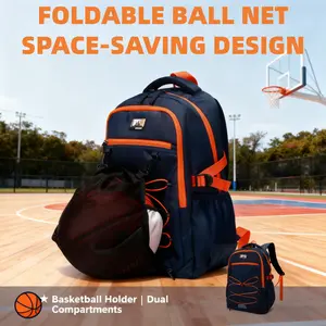 SUN EIGHT Pro Basketball Backpack with External Ball Holder,Large Sports Equipment Bag