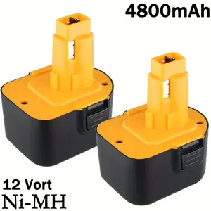 2Pack 12V 4.8Ah DC9071 Ni-Mh Replacement for Dewalt Battery DW9072 DW9071 DE9037 DE9071 DE9072 DE9074 DE9075 152250-27 397745-01 Compitable with Dewalt 12V Battery Cordless Power Tools