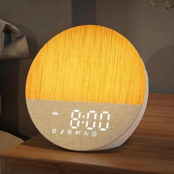 Sunrise Alarm Clock with Sound Machine: Gentle Gradual Wake Up Light for Heavy Sleepers Relieve Anxiety Dimmable Clock with Bluetooth Memory for Bedroom - White Noise Machine with 30 Sleep Sounds