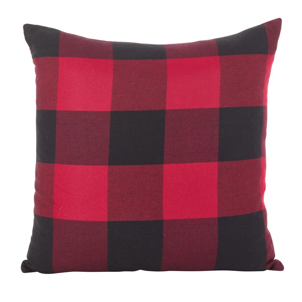 SARO 9025P.R20S 20 in. Square Buffalo Check Plaid Design Cotton Down Filled Throw Pillow Red