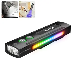 HD01 PRO Rechargeable Flat EDC Flashlight with Green Beam UV Light White LED and Side RGB Lights 1200 LM for Emergency