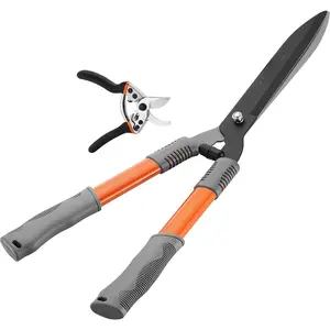 Garden Hedge Shears. Hedge Clippers & Shears SET with Super Pruning Shears. Heavy Duty Garden Clippers for Shaping Bushes Nicely. Hedge  & Shears made with Durable Carbon Steel.