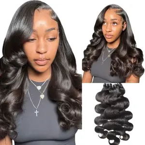 (HouseOfPrettyL) Budget Friendly Raw 100% Human Hair Straight Body Wave Deep Wave Kinky Curly Quick Weave Sew In/Glue in Viral Hair Bundles
