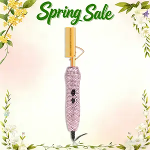 Diamond Hot Comb 450°F Adjustable Heat for Safe Styling Fast Heating Anti Scald Design Gentle on Natural Hair and Wigs for Seamless Smooth Styles,valentine's day gifts for her/him