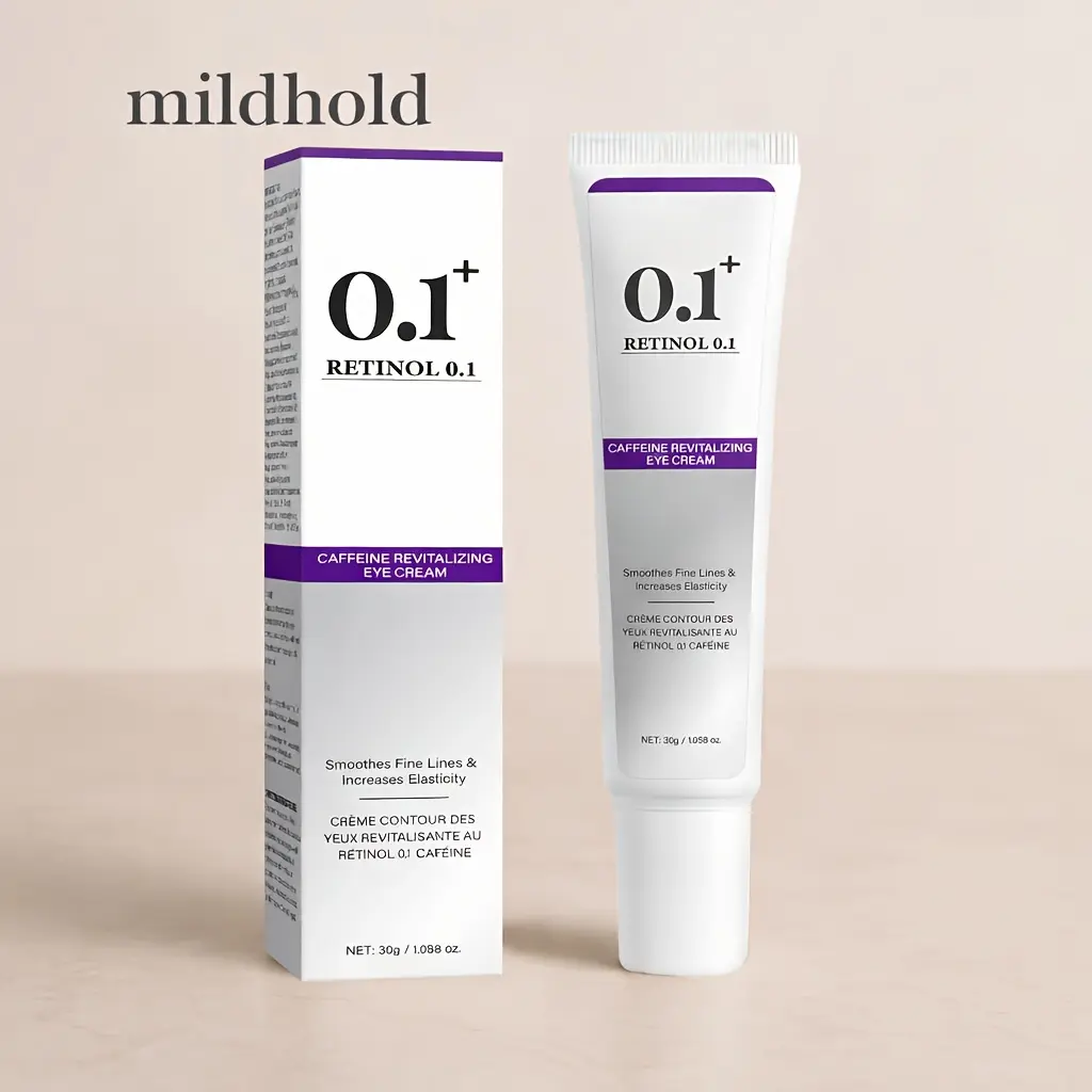 Mildhold Retinol 0.1% + Caffeine Revitalizing Eye Cream - Minimizes Dark Circles, Reduces Puffiness, Fights Fine Lines, Promotes Skin Renewal, Anti-Aging,  30g Daily firm lift moisturizer skinlightingcreamja face repair comfort anti-wrinkle