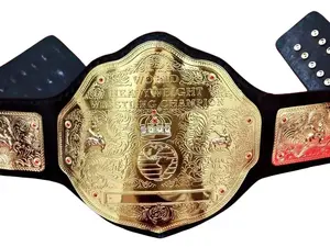 BIG GOLD World Heavyweight Championship Replica Tittle Belt 2mm Brass Adult Size