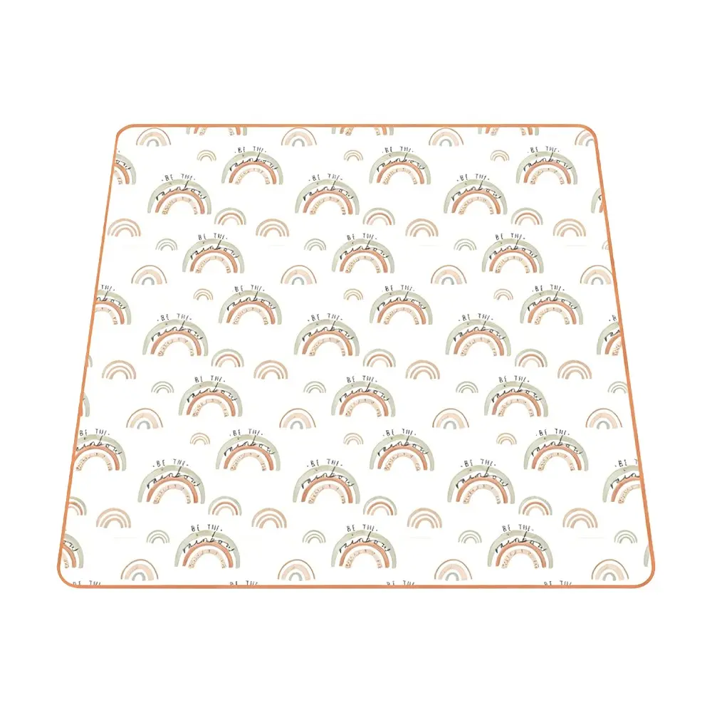 1PC Rainbow Baby Splat Mat for Under High Chair, Babies Toddlers Eating Mess Mat, Waterproof Reusable Cloth for Arts and Crafts, Playtime Mat for Kids, Floors or Tables