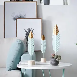 Metal Feather Decorative Piece - Elegant Home Decor Accent