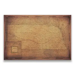 Push Pin Nebraska Map (Pin Board) - Golden Aged