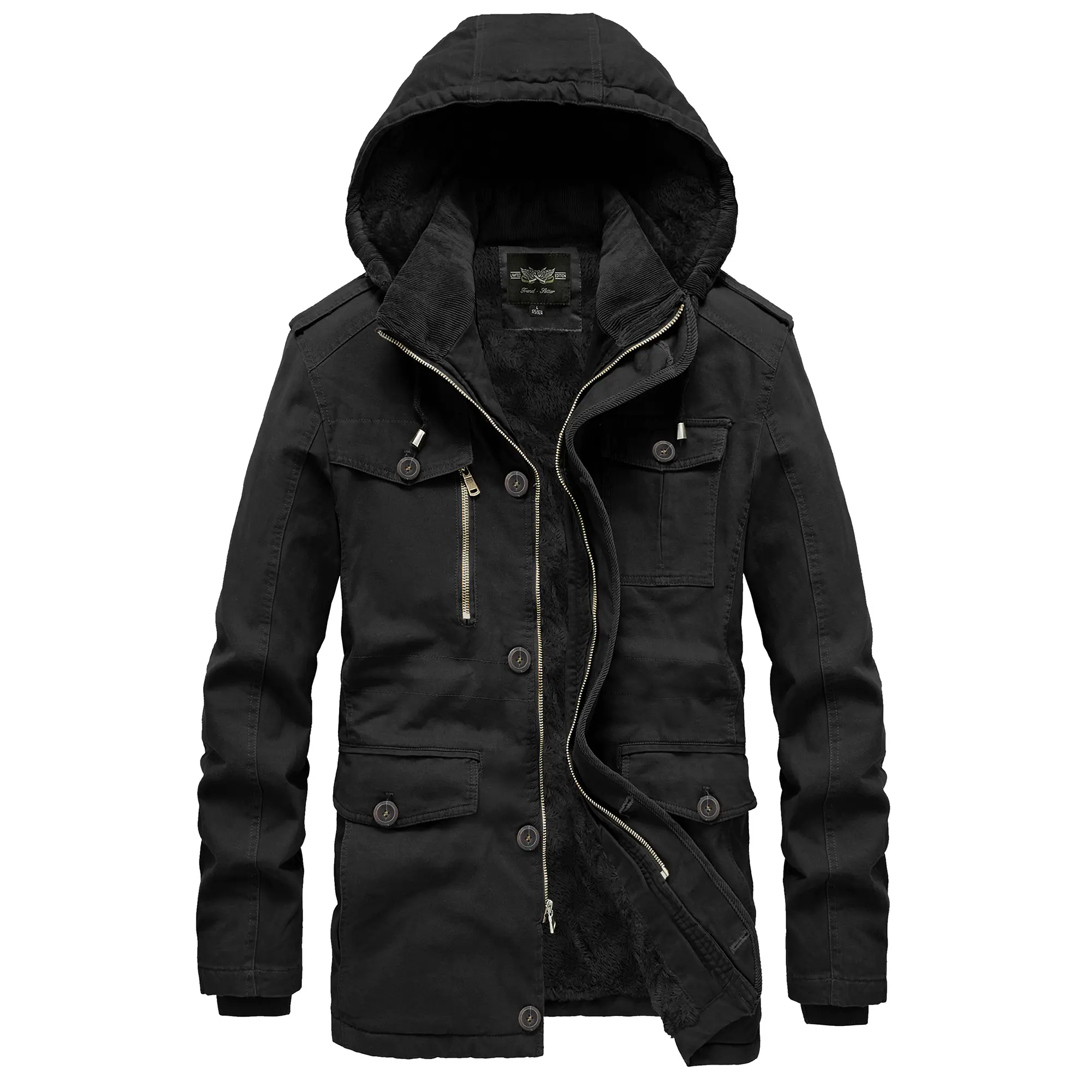 JYG Men's Winter Thicken Coat Casual Military Parka Jacket with Removable Hood