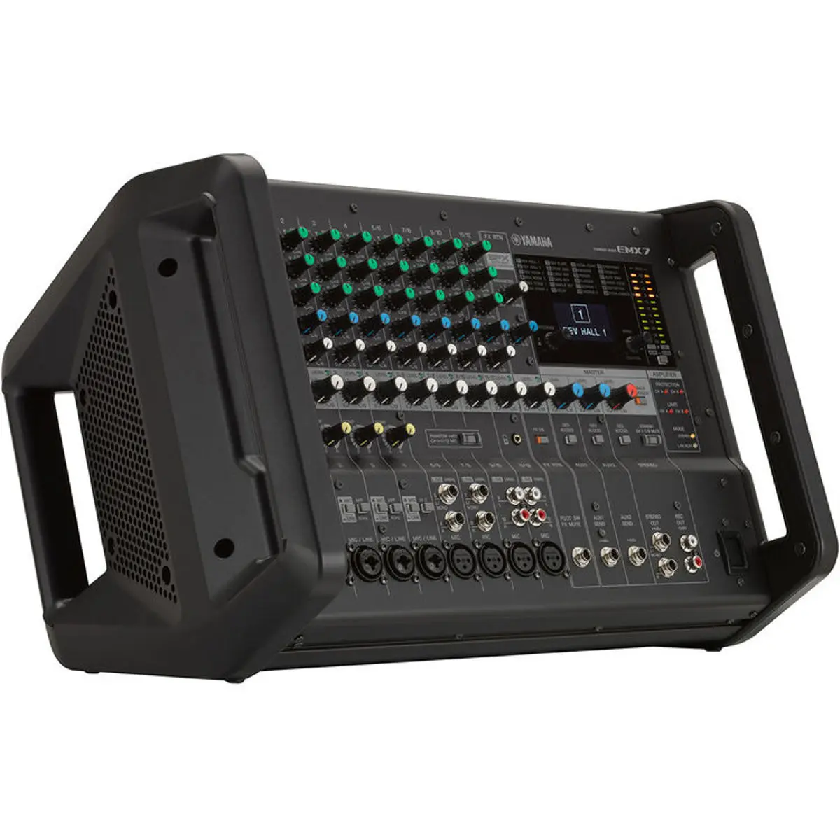Yamaha 12-Input Portable Powered Mixer with Dual 710W Amplifier, Metal Construction, Stereo Speaker Compatibility, Overload Protection