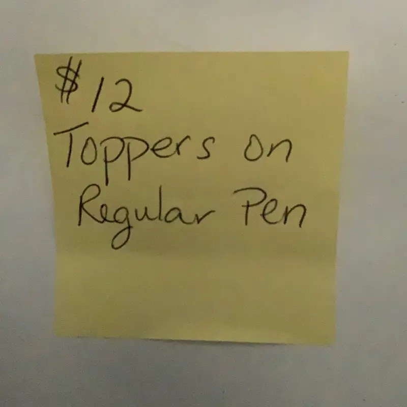 $12 pen with topper $12 pen with topper