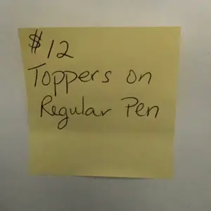$12 pen with topper