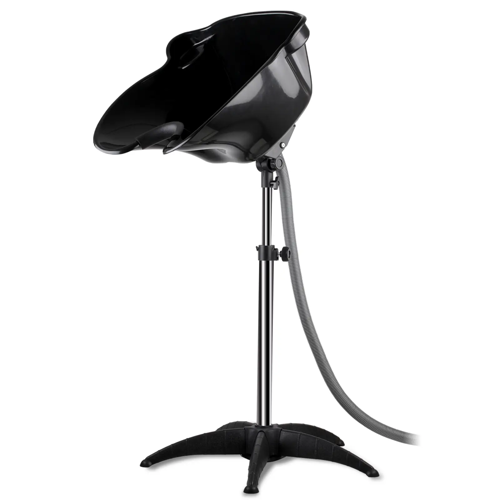 Portable Shampoo Bowl, Shampoo Basin Salon Sink with 1.5m Drain Pipe, Height & Angle Adjustable, Standing Deep for Home/Salon Hair Washing and Cutting