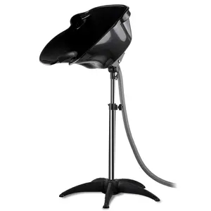 Portable Shampoo Bowl, Shampoo Basin Salon Sink with 1.5m Drain Pipe, Height & Angle Adjustable, Standing Deep for Home/Salon Hair Washing and Cutting