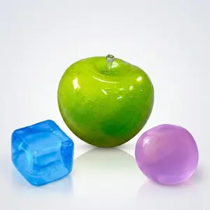 ASMR Clear Blue Ice Cube Squishy Toy - Satisfying CrunchySensory Fidget Ball for Anti-Anxiety & Stress Relief, SlowRebound Recovers Shape-ASMR Slushie Green Apple Squishy Toy outdoorfun