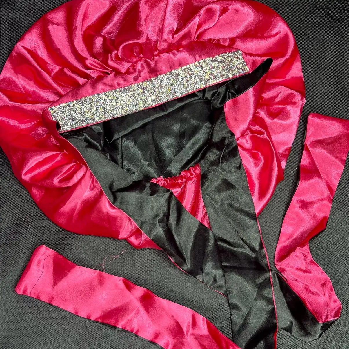 Rhinestone Bonnets with Tie