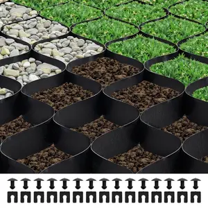 Fathersdaygift VEVOR Gravel Grid, 2 Inch Depth, 26.87x 3.94 FT/ 8200x 1200 mm, 1880 LBS Per Sq ft Grass Ground Retainer, Permeable Geo Grids Driveway Stabilization, for Garden, Patio, Walkway, RV Parking Slopesdealsforyoudays