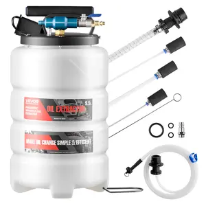 【Summervibes】VEVOR Fluid Extractor, 9.5 L Capacity, Pneumatic/Manual Vacuum Oil Extractor Pump with 59 in Long Horse & Three 47 in Extension Tubes, Oil Change Pump with PE Tank for Cars, Lawn Mowers, Boats
