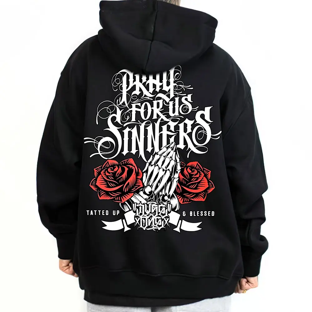 Tatted  Chicano Clothing, Chicana Art, Cholo Chola outfit Cotton Fabric Menswear Casual, Streetwear hoodie T-Shirt S-3XL