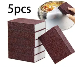 Nano Heavy Duty Sponge Magic Eraser, 5 Counts Carborundum Removing Rust Cleaning Sponge, Kitchen Pot Dish Rust Removal Emery Clean Rub for Home Dining Room Barbecue Angle Sash Brushes Interior/Exterior Painting