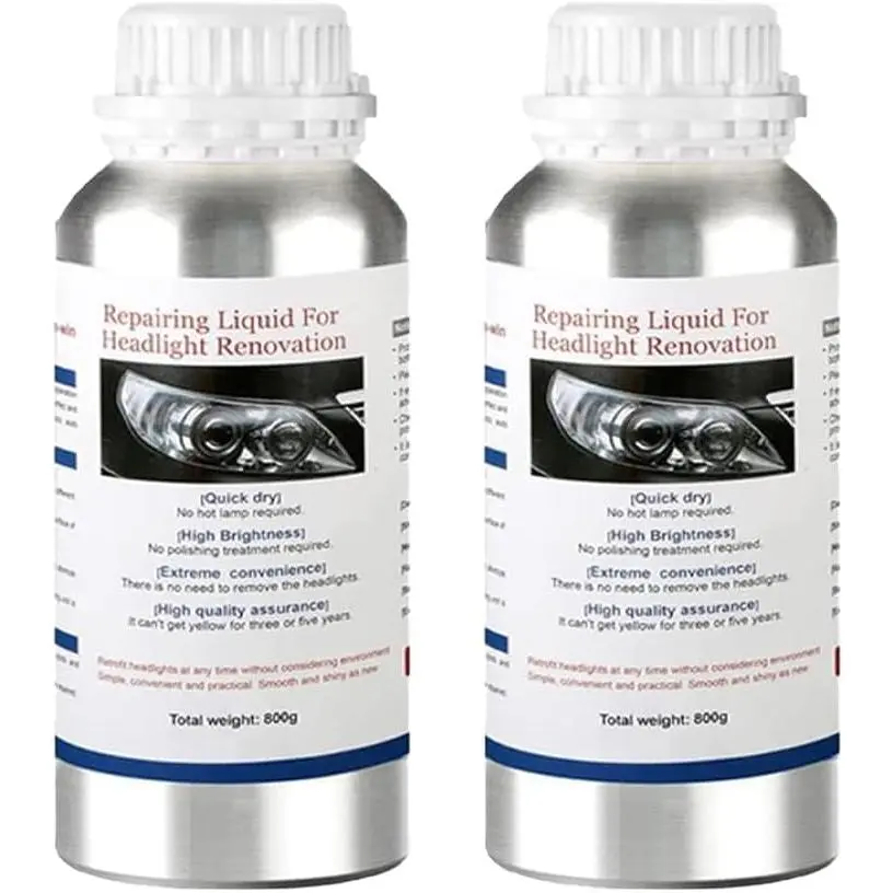 1600g  Headlight Restoration Liquid,Auto Headlight Scratch Restoring Fluid,Headlight Lens Polish Repair Liquid for Repair of Scratch,Yellowed, Haze, Cracked Headlamp