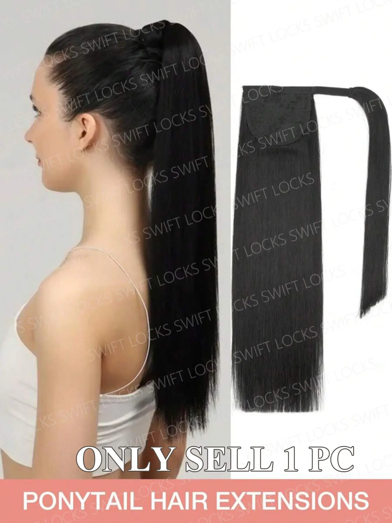 Human Hair Ponytail Extension 14-22 Inches Long Straight Magic Wrap Around Ponytail 40g-60g, Real Human Hair, Easy to Use, Natural Look, Real Hair Extensions