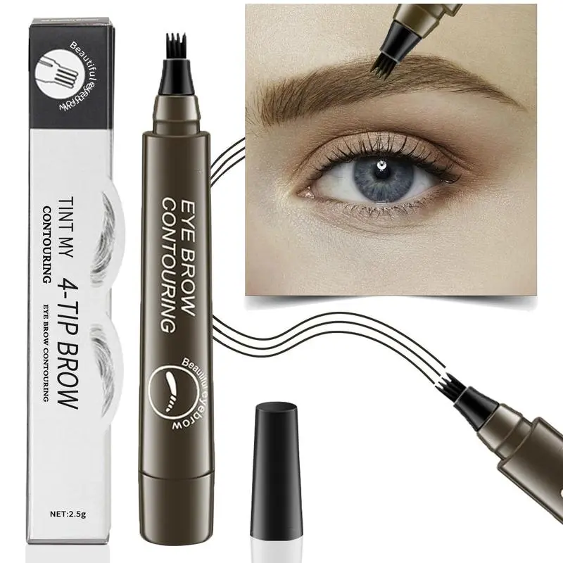 5 Color Waterproof Liquid Eyebrow Pencil with4-Point Tips, Liquid Eyebrow MakeupRecommended by Makeup Artists, QuickMakeup for Natural Brows, Eyebrow MakeupProducts