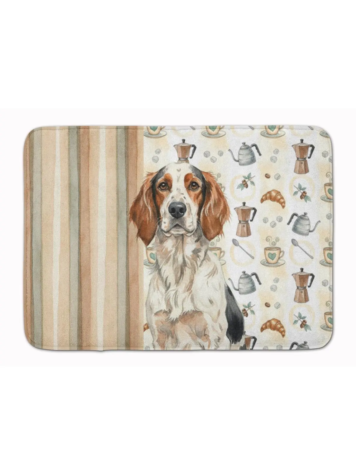 Carolines Treasures WDK7431RUG 19x27 in. Tricolor English Setter Memory Foam Anti-Slip Kitchen Rug, Home Decoration Mat for Coffee Bar, Anti-Slip Kitchen Rugs
