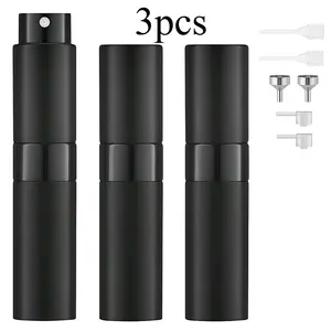 3pcs 8ml Refillable Perfume Atomizer Bottle Lightweight Travel Spray Bottles with Funnel Leak-Proof Empty Cologne Container for Traveling, Daily Use & Essential Oils Glass