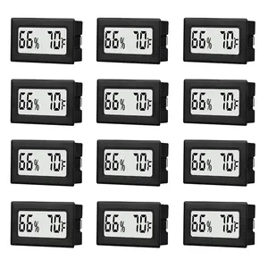 12 Pack Mini Small Digital Hygrometer Thermometer Indoor Temperature and Humidity Meter Gauge with Temp Humidity Sensor  Fahrenheit (?) for Jars,,Room