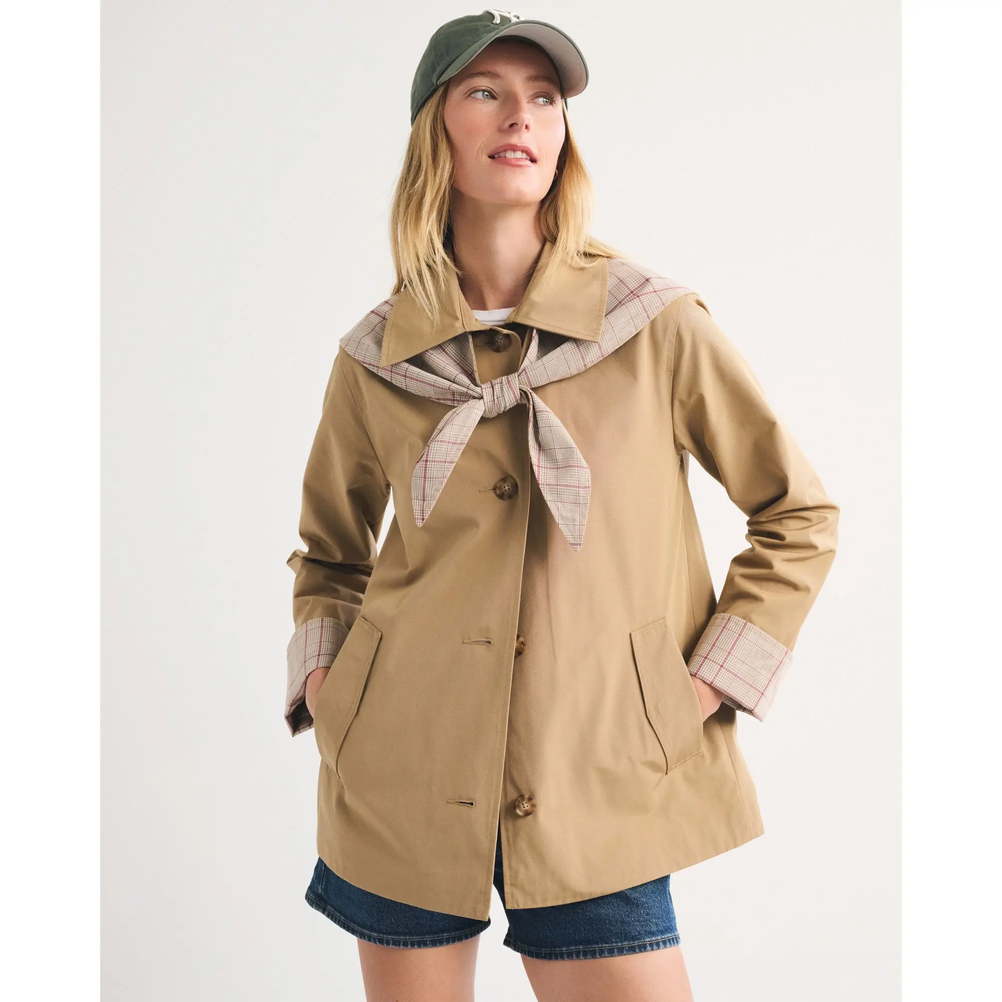 Abercrombie & Fitch Scarf A-Line Trench Coat
