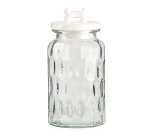 10 Strawberry Street Textured Glass Dog Treat Jar with Figural