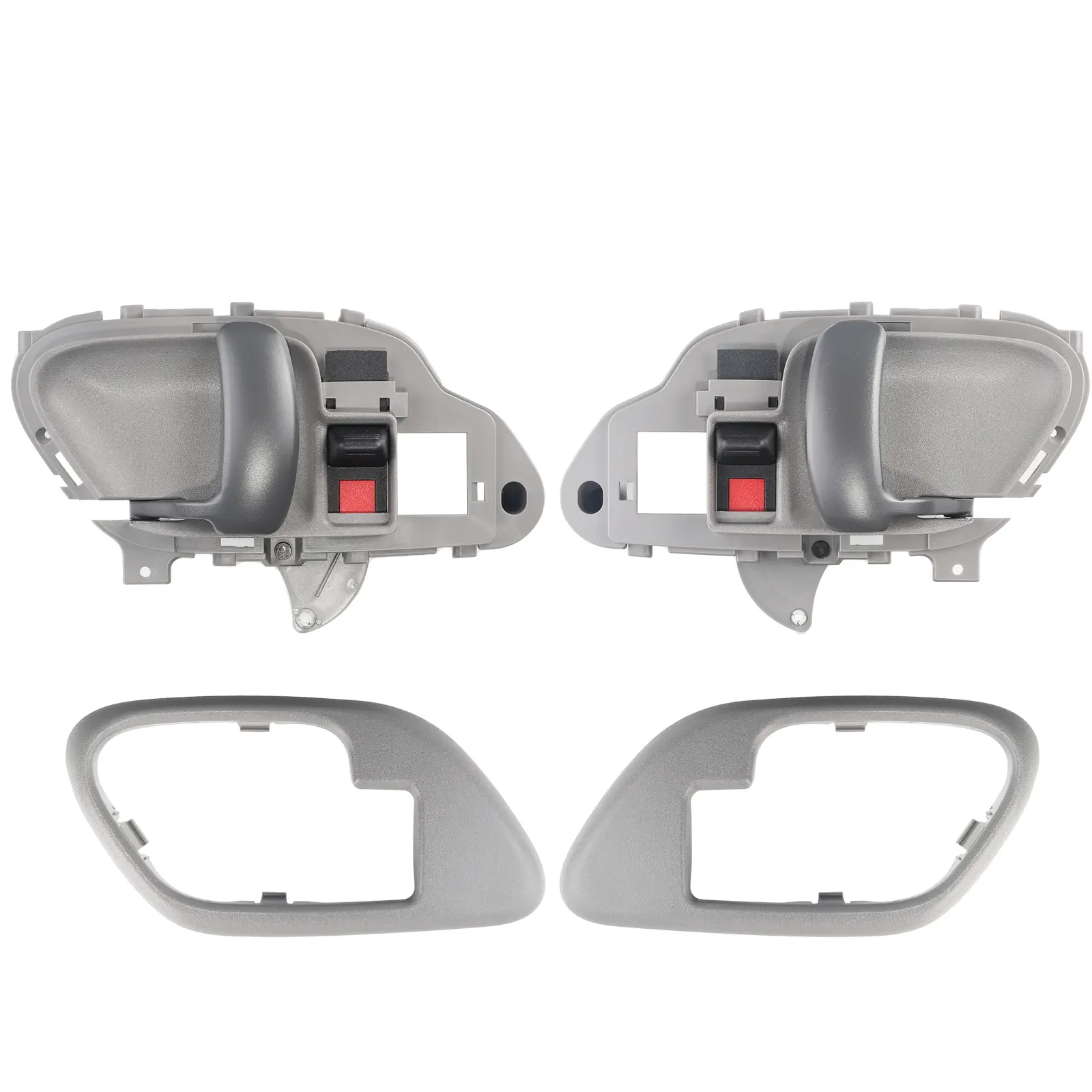 3mirrors Interior Door Handle w/ Bezel (Grey) Compatible with 1995-2000 Chevy GMC Truck C1500 C2500 C3500 K1500 K2500 K3500 Suburban Tahoe Yukon