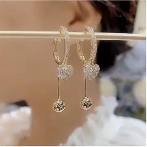 Heart-shaped earrings, feminine charm, personality, slimming face, ear buckles and earrings -HN321-17