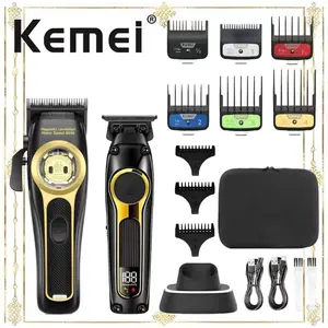 Mid-Autumn Sale Km-2373+km-2351 Electric Hair Clipper Set, Barber Clipper Set, High-Efficiency Cutting, Sharp Blades for Precision Detailing, Barber Hair Clippers